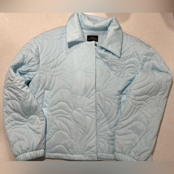 New without tags Urban Outfitters UO Sasha Quilted Bomber Jacket Coat Light blue - Picture 4 of 5
